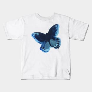 Black and Blue Butterfly Kids T-Shirt